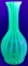Topaz Opalescent Hand Blown Vase Vertical Ray Pattern