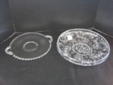 Lot - Imperial Glass Candlewick Pattern Double Handled Server 9 3/4