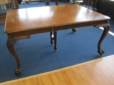 Elegant Mahogany Chippendale Style Table w/ Carved Acanthus Leaf on Knee