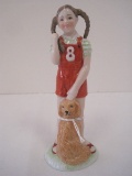 Heartline Porcelain Girl w/ Dog 8 Years Old Birthday Figurine