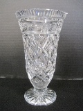 Signed Waterford Etched Crystal Glandore Footed Vase