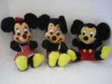 Vintage 3 Walt Disney Plush Characters 2 Mickey Mouse & Minnie Mouse