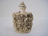 Resin Chinese Hand Carved Design Monks Snuff Bottle
