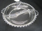 Imperial Glass-Ohio Depression Glass Candlewick Pattern Round 2 Part Relish Dish