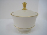 Lenox China Footed Covered Candy Dish Hand Decorated w/ 24k Gold
