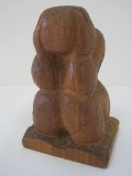 Carved Wooden Figure Man Sitting