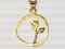 Gold Plated Tulip Design Silver Necklace