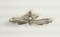 Silver Brooch Wings w/ Multi-Faceted Teardrop Stone Motif