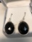 Silver Onyx Earrings Approx. 7.7g