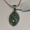 Silver Emerald Pendant Necklace Approx. 2.8g
