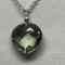 Silver Green Amethyst Pendant Necklace Approx. 4.1g
