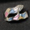 Silver Mother of Pearl Ring Snake Design Approx. 6.2g