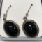 Silver Onyx Earrings Approx. 5.9g