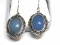 Silver Blue Agate Earrings Approx. 10g