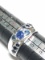 Silver Genuine Sapphire & Tanzanite Ring Approx. 4.8g