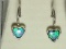 Silver Heart Shaped Opalite Earrings