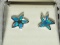 Silver Starfish Design Opalite Earrings