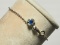 Silver Bracelet w/ Flower Pendent w/ Sea Blue Stone