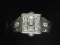 Heavy Sterling Silver Square-Cut Cubic Zirconia Ring 10g