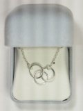 Silver Necklace 3-Hoop Design