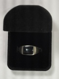 Silver Ring w/ Black Inlay Top