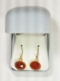 Gold Plated Sterling Silver Carnelian Earrings