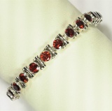 Silver Garnet Bracelet