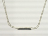 Silver Necklace w/ 3 Bars, Interconnected