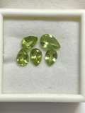 5 Assorted Teardrop Shaped Peridots Approx. 4ct