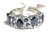 Silver Genuine Sapphire Ring Approx. 3.4g