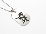 Stainless Steel Men's Necklace w/ Tribal Pendent