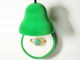 Silver Genuine Emerald Ring