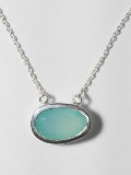 Silver Necklace w/ Chalcedony Pendant