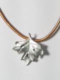 Silver Maple Leaf Pendant w/ Cord
