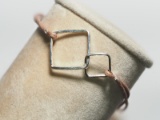 Silver Geometric Design Bracelet