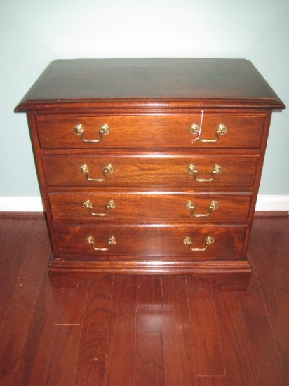 Mahogany George III Style Diminutive Chest of Drawers w/ Brass Bail Handle Pulls