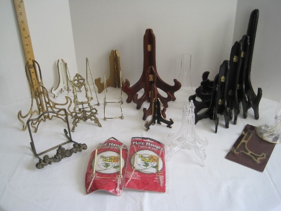 Lot - Misc. Plate/Display Stands & Plate Hangers