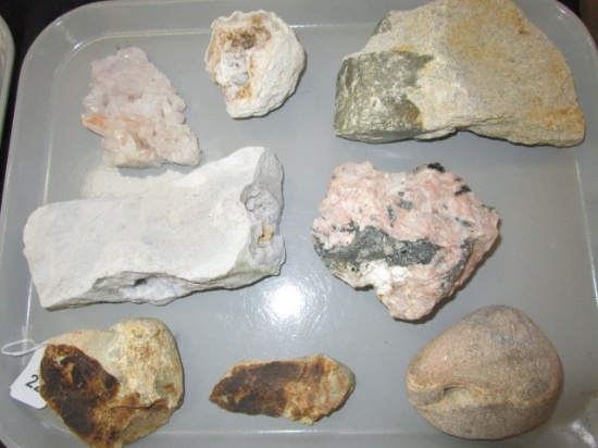 Lot - Misc. Geodes, Minerals, Large Pyrite, Rose Quartz, Etc.