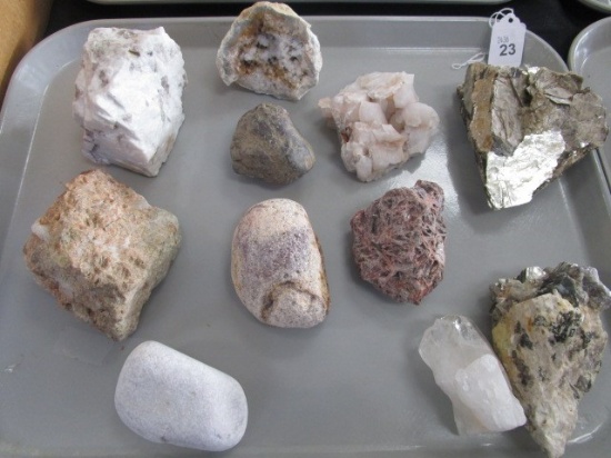 Lot - Misc. Geodes, Minerals, Quartz, Fools Gold, Etc.