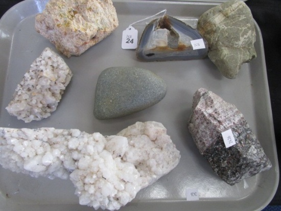 Lot - Misc. Geodes, Minerals, Geodes, Stones, Etc.