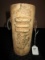 Stone Carved, Ribbed Vase w/ Metal Hoop Handles