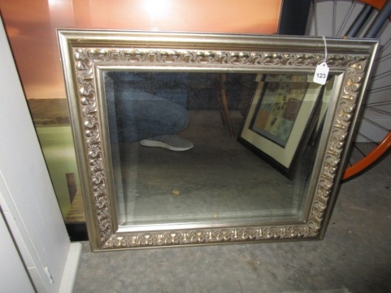 Wall Mounted Mirror in Ornate Gilted Resin Frame