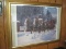 Budweiser Hitch Team in Winter Landscape Print in Gilted Frame