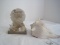 Lot - Conch Shell, Resin Votive Candle Hold Foot Prints Quote