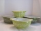 4 Pyrex Vintage Mixing Bowl Spring Blossom Green Pattern