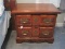 American Traditional Pine 2 Drawer Night Stand Buttermold Design, Brass Finish Pulls