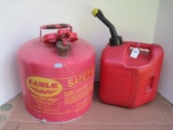 Metal Eagle 5 Gallon Gas Can & 2 Gallon Plastic Gas Container