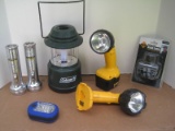 Lot - Coleman Pop-Up Lantern, Swivel Len Head Lamp