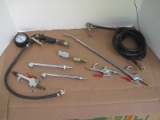 Lot - Air Compressor Attachments Nozzles, Tire, Etc.