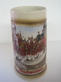 Budweiser Stein Embossed w/ Clydesdales Team Framed by Horse Shoe